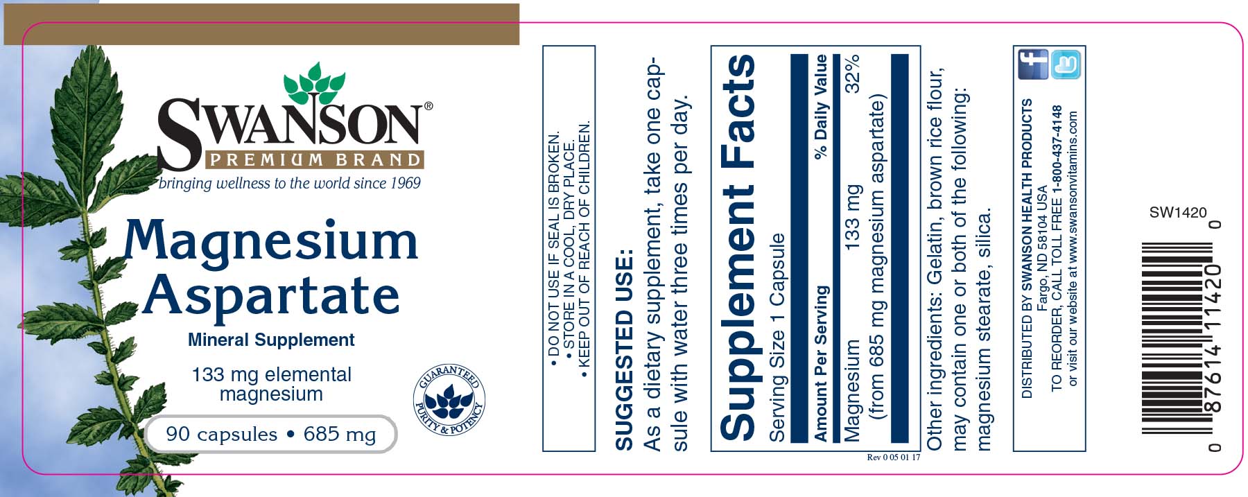 Magnesium Aspartate | Swanson Health Products Europe