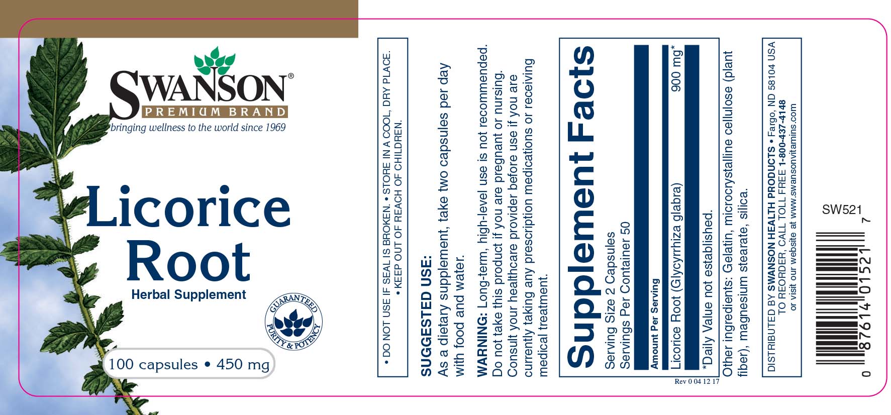 Licorice Root Swanson Health Products Europe