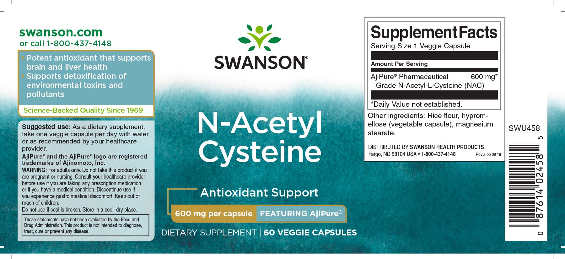 AjiPure N-Acetyl Cysteine | Swanson Health Products Europe