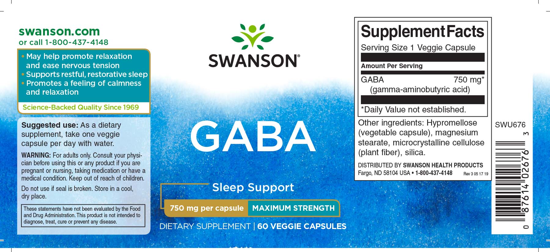 Maximum Strength GABA | Swanson Health Products Europe