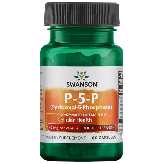 Pyridoxal-5-Phosphate Swanson P-5-P Coenzymated Vitamin B-6 20 or 40mg 60 caps 